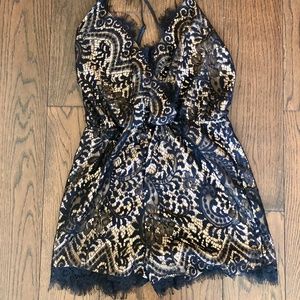 Black lace romper